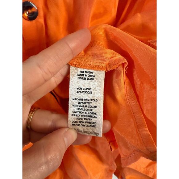 Soft Surroundings Orange Short Sleeve Button Down Shirt Sz 2X - Picture 4 of 5